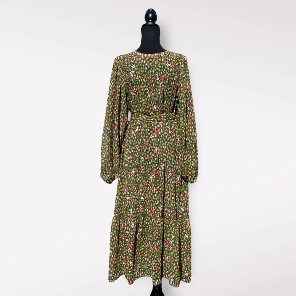 Happy X Nature Women’s Green Floral Maxi Dress | Size M